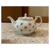 Collection of 6 Porcelain and Ceramic Teapots with Vintage Sugar Bowl