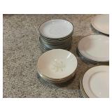 Assorted Fine China Dinnerware Set with Gold Trim