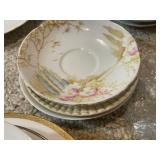 Assorted Fine China Dinnerware Set with Gold Trim