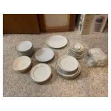 Assorted Fine China Dinnerware Set with Gold Trim