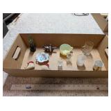 Collection of Vintage Miniature Glassware, Souvenirs, and Novelty Figurines
