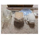 Collection of Vintage Glassware and Porcelain Decorative Pieces