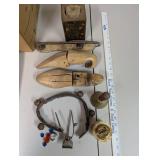 Vintage Miscellaneous Collectibles Including Shoe Lasts, Lighter, Bell and More