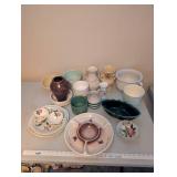 Collection of Vintage Pottery and Ceramic Tableware and Vases