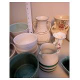 Collection of Vintage Pottery and Ceramic Tableware and Vases