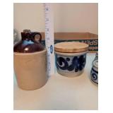 Stoneware Mini Crocks, Jug, and Salt & Pepper Shakers Set