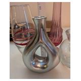 Collection of 5 Decorative Glass Vases Assorted Styles