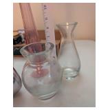 Collection of 5 Decorative Glass Vases Assorted Styles