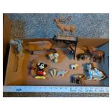 Collection of Vintage Animal Figurines and Disney Mickey Mouse Japan