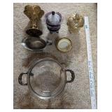 Collection of Vintage Glass and Metal Decor Pieces