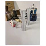 Vintage Collectibles Lot: Vases, Fishing Lures, Edison Record, Mini Clock and More