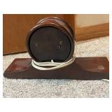 Vintage Wooden Mantel Electric Clock with Rounded Face