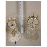 Set of 2 Glass Dome Anniversary Clocks - Kundo and Howard Miller