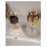 Set of 2 Glass Dome Anniversary Clocks - Kundo and Howard Miller