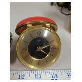 Set of 4 Vintage Travel Alarm Clocks Elgin and Homestead