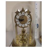 Set of 2 Vintage Glass Dome Anniversary Clocks Haller and Kern
