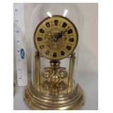 Set of 2 Vintage Glass Dome Anniversary Clocks Haller and Kern