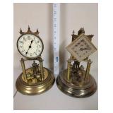 Pair of Vintage Anniversary Clocks with Brass Bases
