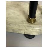 Schmid 8 Day Mantel Clock with Marble Pattern and Black Columns