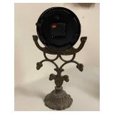 Vintage Ornate Brass Table Clock with Decorative Stand