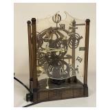 Vintage Skeleton Clock with Exposed Gears and Roman Numerals