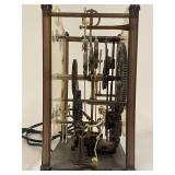 Vintage Skeleton Clock with Exposed Gears and Roman Numerals