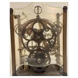 Vintage Skeleton Clock with Exposed Gears and Roman Numerals