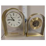 Howard Miller and Hamilton Brass Desk Clocks Set