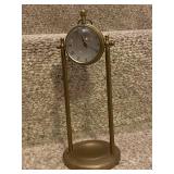 Vintage Brass Table Clock with Mechanical Movement