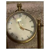 Vintage Brass Table Clock with Mechanical Movement