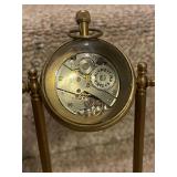 Vintage Brass Table Clock with Mechanical Movement