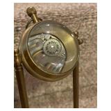Vintage Brass Table Clock with Mechanical Movement