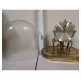 Kundo Kieninger & Obergfell Brass Anniversary Clock with Glass Dome