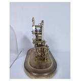 Kundo Kieninger & Obergfell Brass Anniversary Clock with Glass Dome