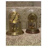 Set of 2 Vintage Dome Anniversary Clocks Bucherer and Trenkit Quartz
