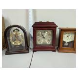 Set of 3 Mantel Clocks with Wood Cases