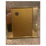 Pair of Brass Mantel Clocks Including Linden Westminster and Rotating Pendulum Clock