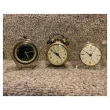 Lot of 3 Vintage Alarm Clocks Seth Thomas and Bentz German Made