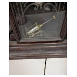 Pair of Antique Wooden Mantel Clocks with Roman Numeral Dials