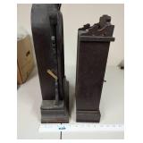 Pair of Antique Wooden Mantel Clocks with Roman Numeral Dials