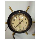 Pair of Vintage General Electric Ship Wheel Electric Clocks Model 3H08