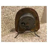 Vintage Heco Art Deco Mantel Clock with Tooled Leather Case