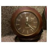 Pair of Westclox Vintage Electric Clocks - Brown and Red Metal Cases