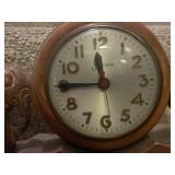 Lot of 2 Vintage Sessions Mantel Clocks with Animal Motifs - Elephant Carving & Horse Design