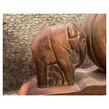 Lot of 2 Vintage Sessions Mantel Clocks with Animal Motifs - Elephant Carving & Horse Design