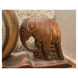 Lot of 2 Vintage Sessions Mantel Clocks with Animal Motifs - Elephant Carving & Horse Design