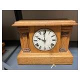 Antique Wooden Mantel Clock with Roman Numeral Dial