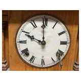 Antique Wooden Mantel Clock with Roman Numeral Dial