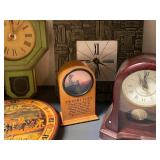 Collection of 7 Vintage and Decorative Mantel and Wall Clocks