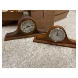Set of 2 Mantel Clocks Windsor and Quartz Wood Case